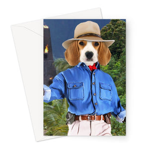 Dr Pawleontologist (Jurassic Park Inspired): Custom Pet Greeting Card - Paw & Glory - Dog Portraits - Pet Portraits