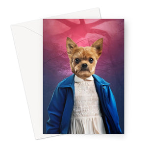 Eleven (Stranger Things Inspired): Custom Pet Greeting Card - Paw & Glory - Dog Portraits - Pet Portraits