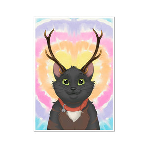 Elk Antlers: Cartoon Pet Portrait - Paw & Glory - Dog Portraits - Pet Portraits