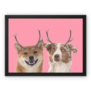 Elk Antlers: Minimalist Pet Canvas - Paw & Glory - Dog Portraits - Pet Portraits