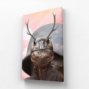 Elk Antlers: Minimalist Pet Canvas - Paw & Glory - Dog Portraits - Pet Portraits