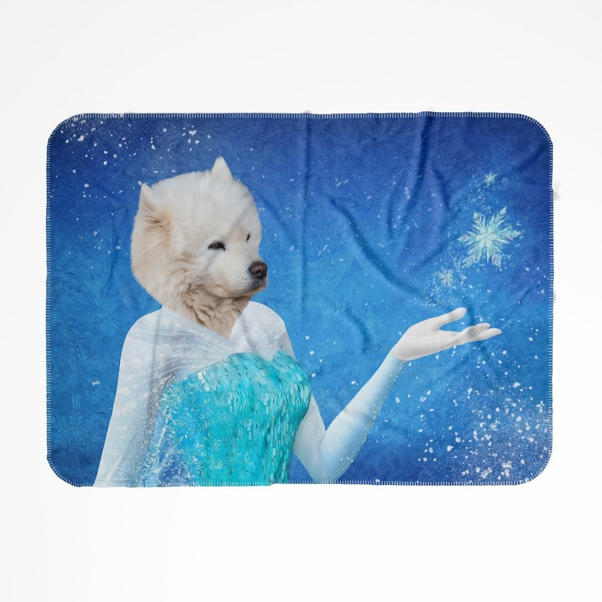 Elsa (Frozen Inspired): Custom Pet Blanket - Paw & Glory - Dog Portraits - Pet Portraits