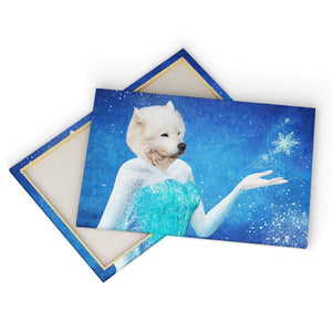 Elsa (Frozen Inspired): Custom Pet Canvas - Paw & Glory - Dog Portraits - Pet Portraits