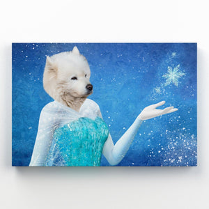 Elsa (Frozen Inspired): Custom Pet Canvas - Paw & Glory - Dog Portraits - Pet Portraits