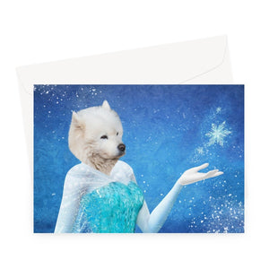 Elsa (Frozen Inspired): Custom Pet Greeting Card - Paw & Glory - Dog Portraits - Pet Portraits