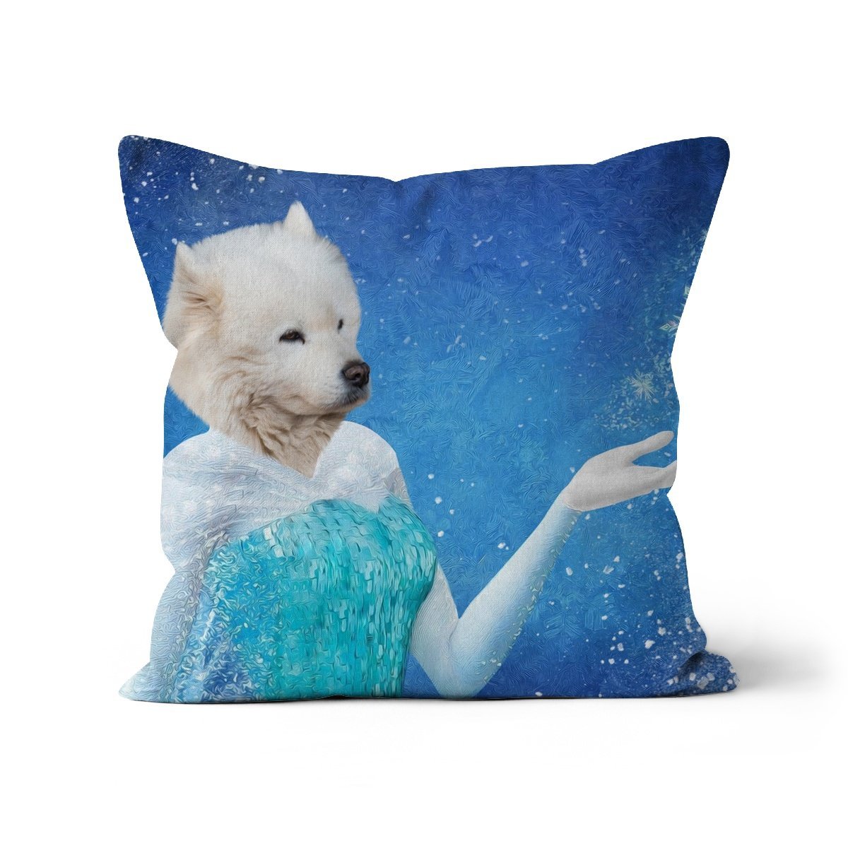 Elsa (Frozen Inspired): Custom Pet Pillow - Paw & Glory - Dog Portraits - Pet Portraits