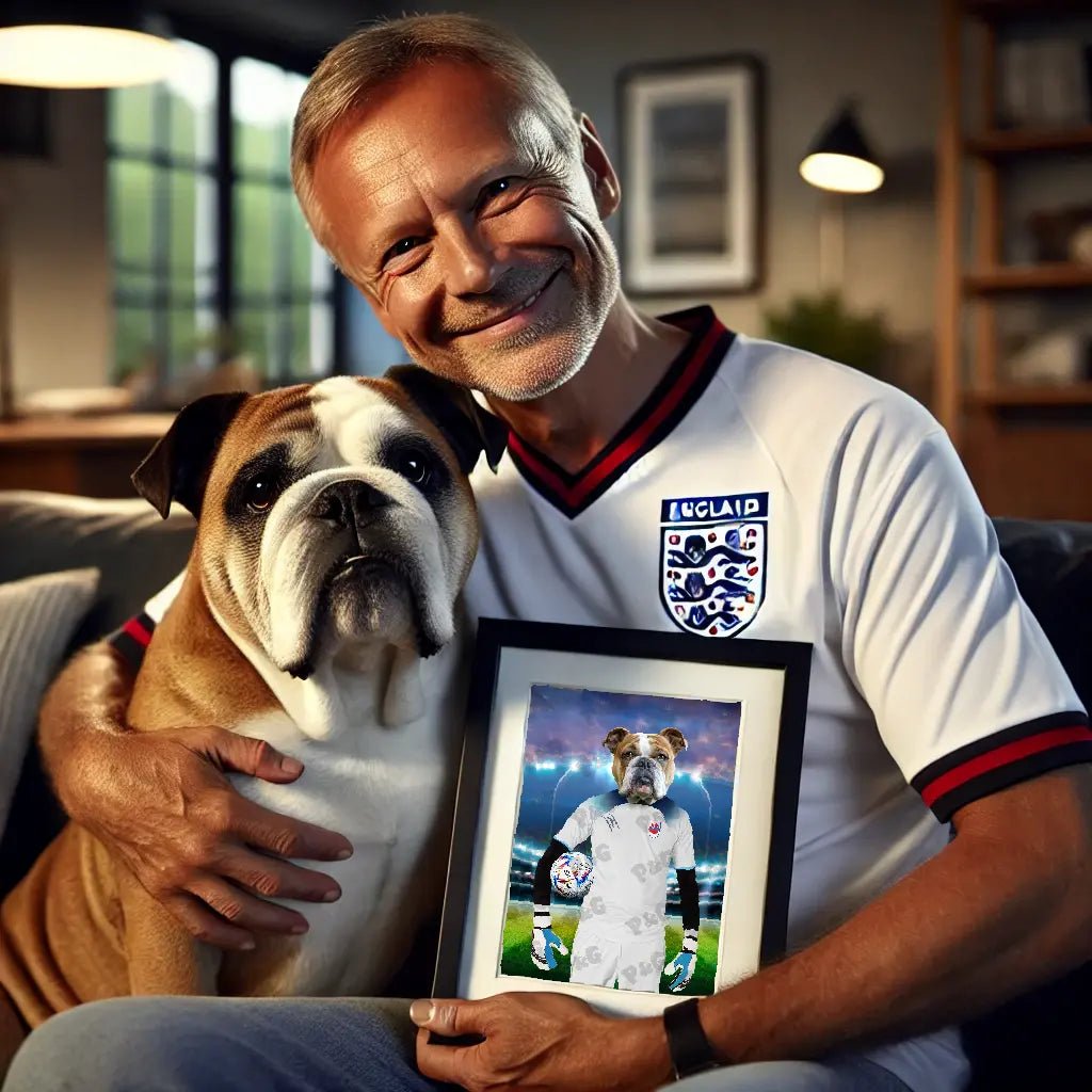 England Football Team: Custom Pet Portrait - Paw & Glory - Dog Portraits - Pet Portraits