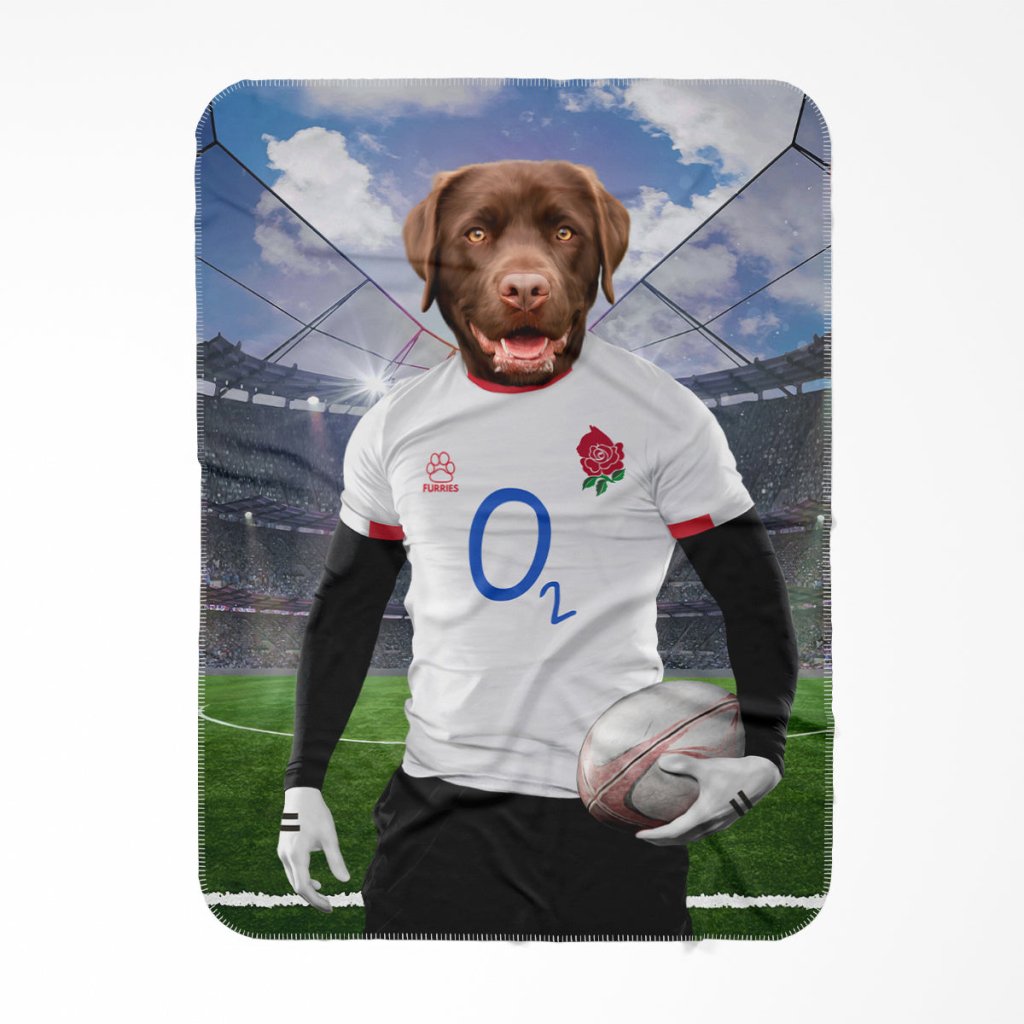 England Rugby Team: Custom Pet Blanket - Paw & Glory - Dog Portraits - Pet Portraits