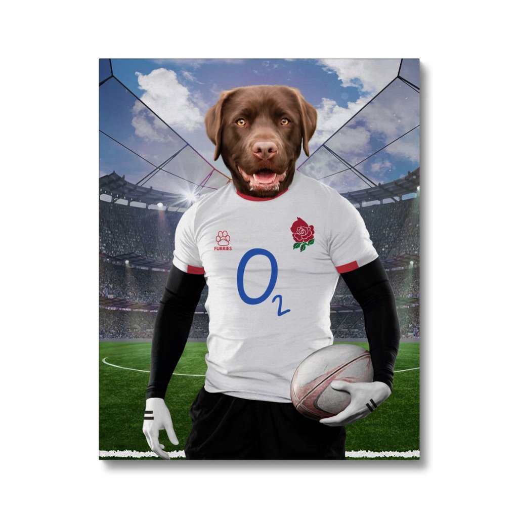 England Rugby Team: Custom Pet Canvas - Paw & Glory - Dog Portraits - Pet Portraits