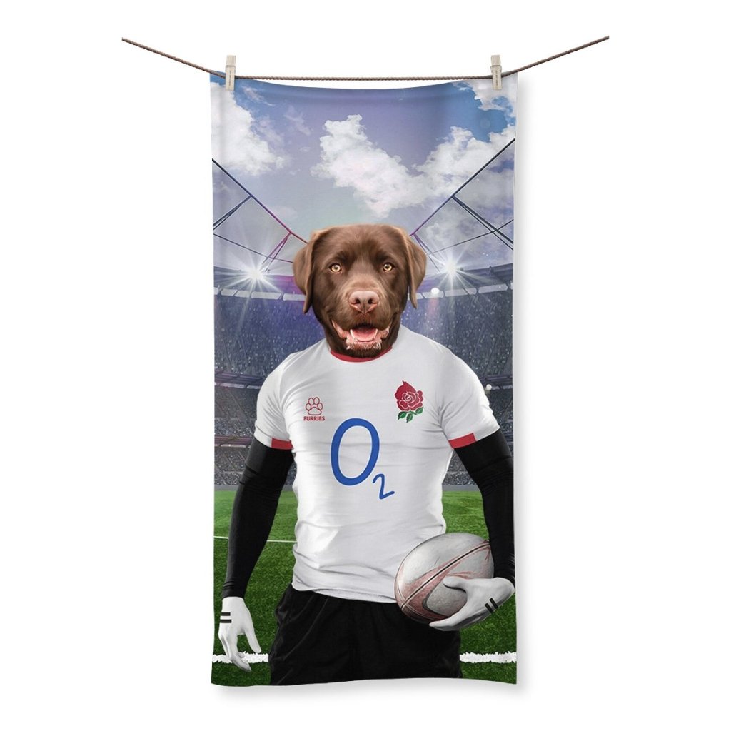 England Rugby Team: Custom Pet Towel - Paw & Glory - Dog Portraits - Pet Portraits