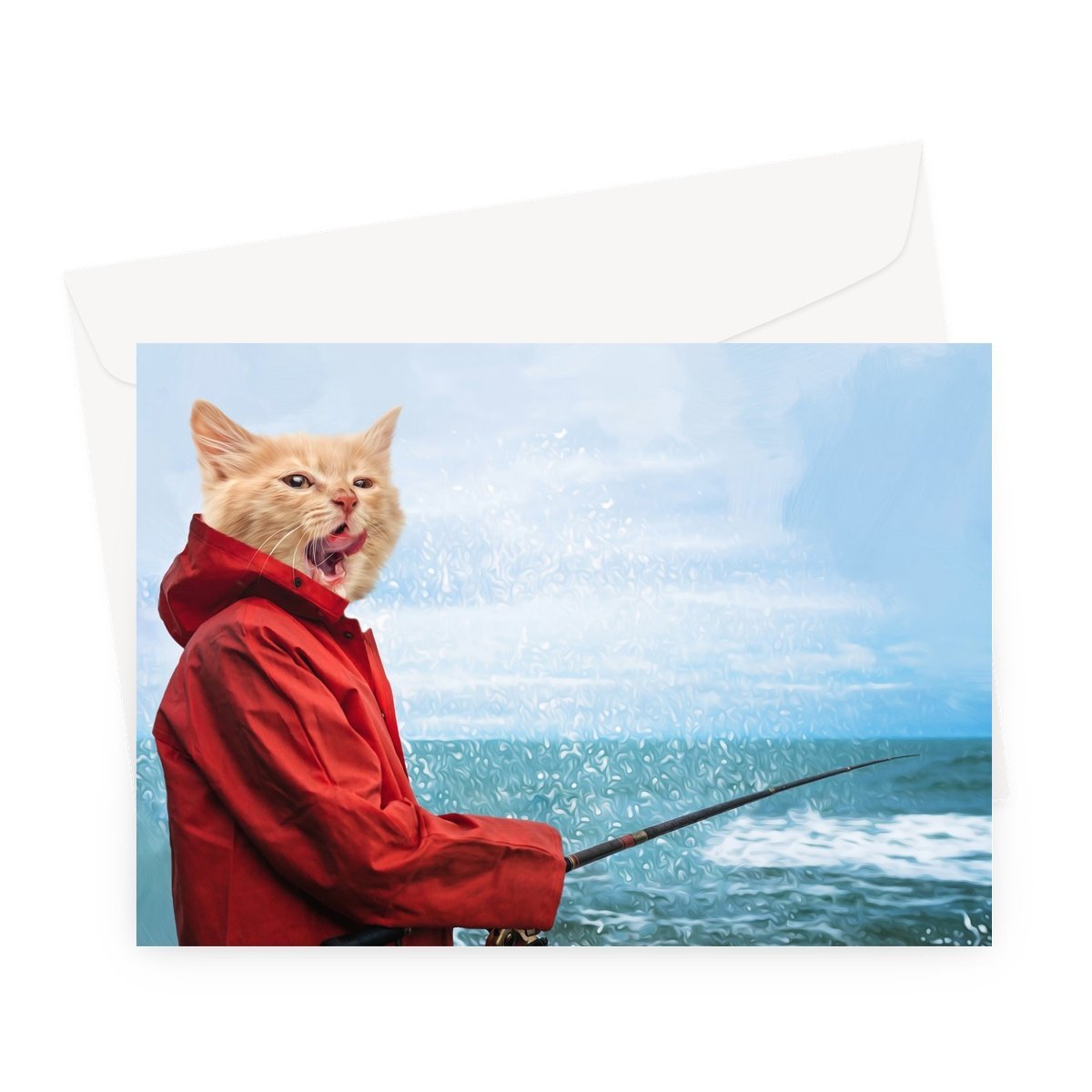 Fisherpaw: Custom Pet Greeting Card - Paw & Glory - Dog Portraits - Pet Portraits