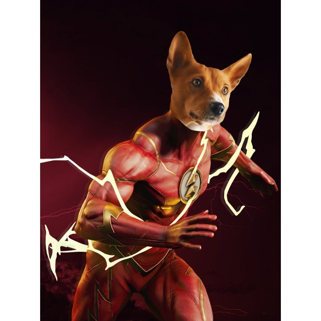 Flash (Marvel Inspired): Custom Digital Download Pet Portrait - Paw & Glory - Dog Portraits - Pet Portraits