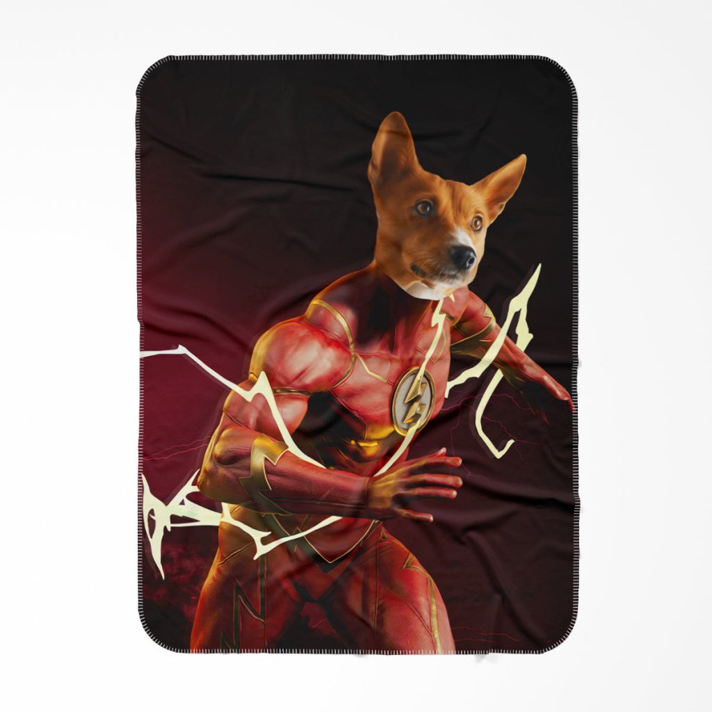 Flash (Marvel Inspired): Custom Pet Blanket - Paw & Glory - Dog Portraits - Pet Portraits