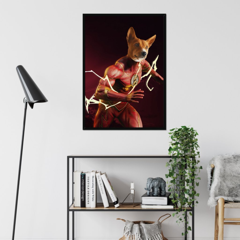 Flash (Marvel Inspired): Custom Pet Portrait - Paw & Glory - Dog Portraits - Pet Portraits