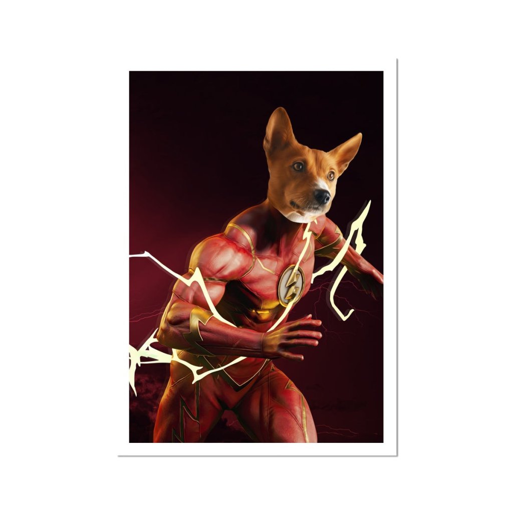 Flash (Marvel Inspired): Custom Pet Poster - Paw & Glory - Dog Portraits - Pet Portraits