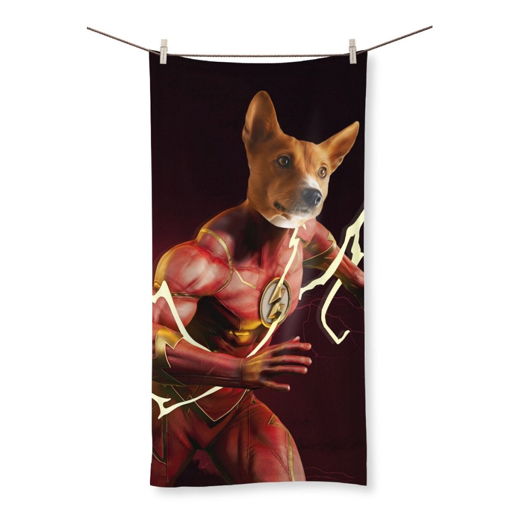 Flash (Marvel Inspired): Custom Pet Towel - Paw & Glory - Dog Portraits - Pet Portraits