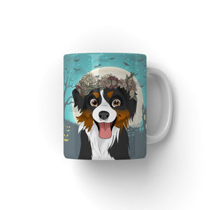 Floral Crown: Cartoon Pet Coffee Mug - Paw & Glory - Dog Portraits - Pet Portraits