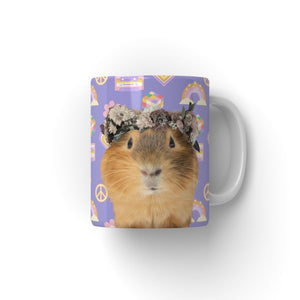 Floral Crown: Minimalist Pet Coffee Mug - Paw & Glory - Dog Portraits - Pet Portraits