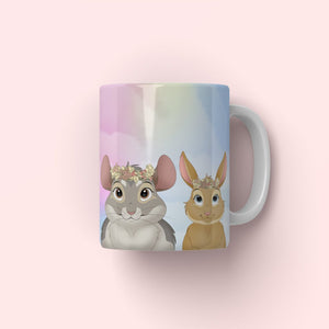 Flower Bud Crown: Cartoon Pet Coffee Mug - Paw & Glory - Dog Portraits - Pet Portraits