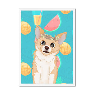 Flower Bud Crown: Cartoon Pet Portrait - Paw & Glory - Dog Portraits - Pet Portraits