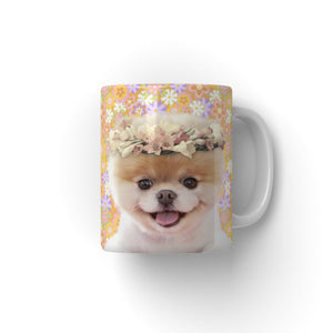 Flower Bud Crown: Minimalist Pet Coffee Mug - Paw & Glory - Dog Portraits - Pet Portraits