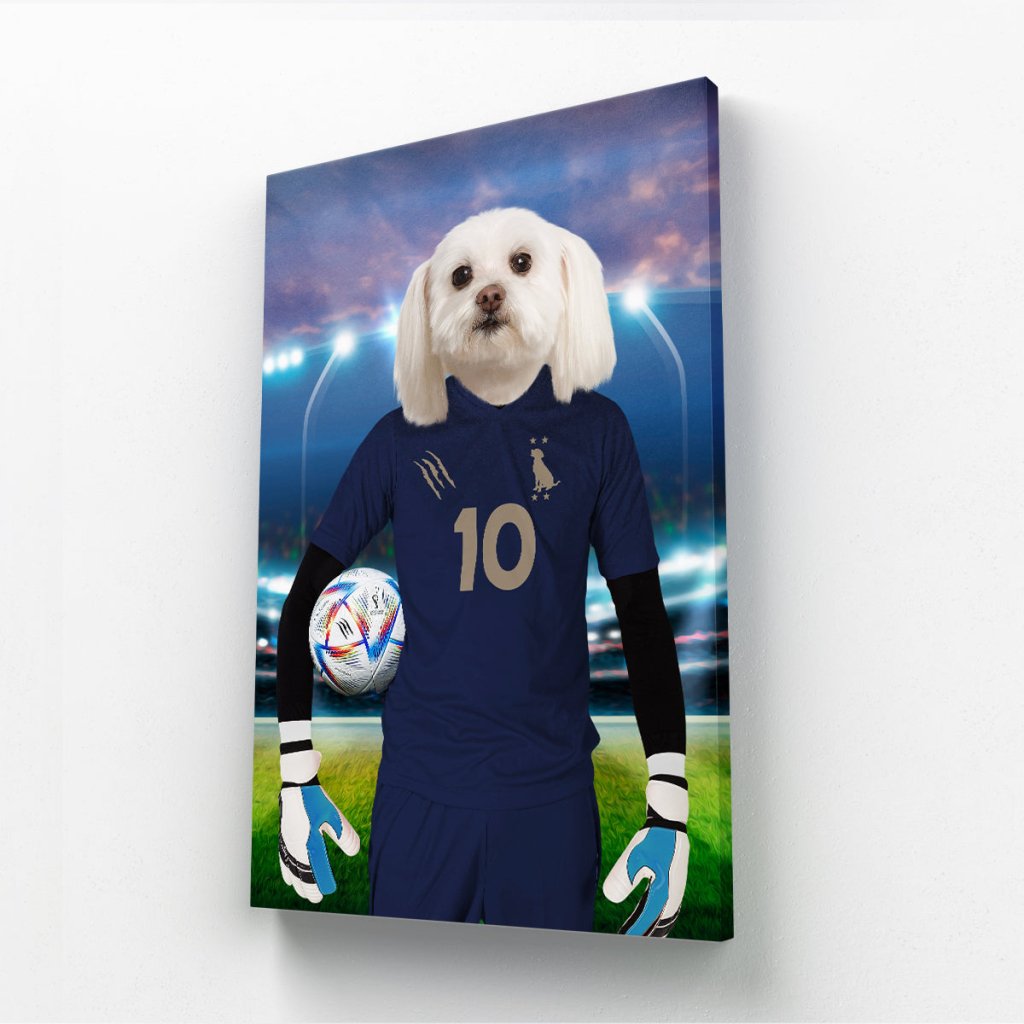 France Football Team (FIFA 2022): Custom Pet Canvas - Paw & Glory - Dog Portraits - Pet Portraits