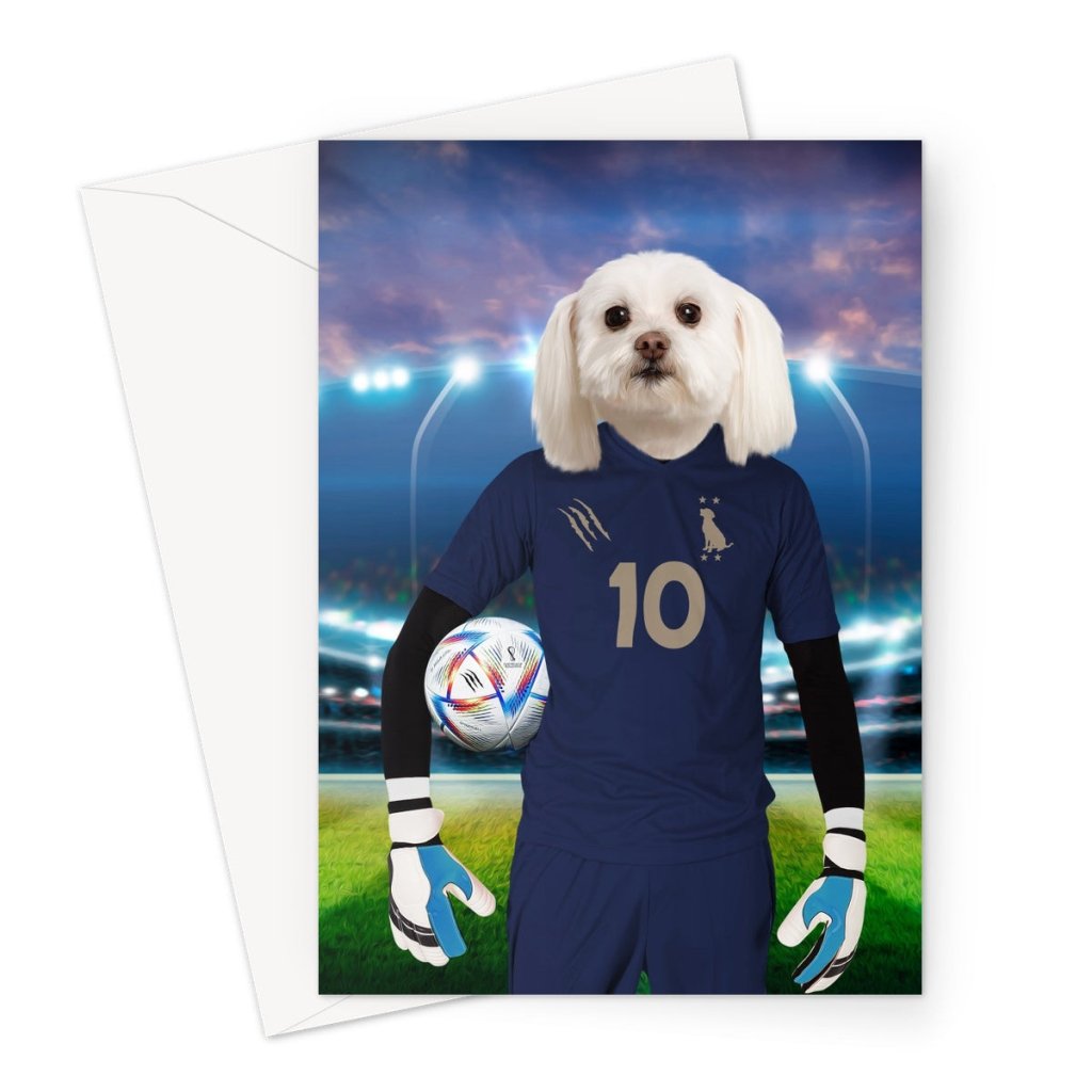 France Football Team (FIFA 2022): Custom Pet Greeting Card - Paw & Glory - Dog Portraits - Pet Portraits