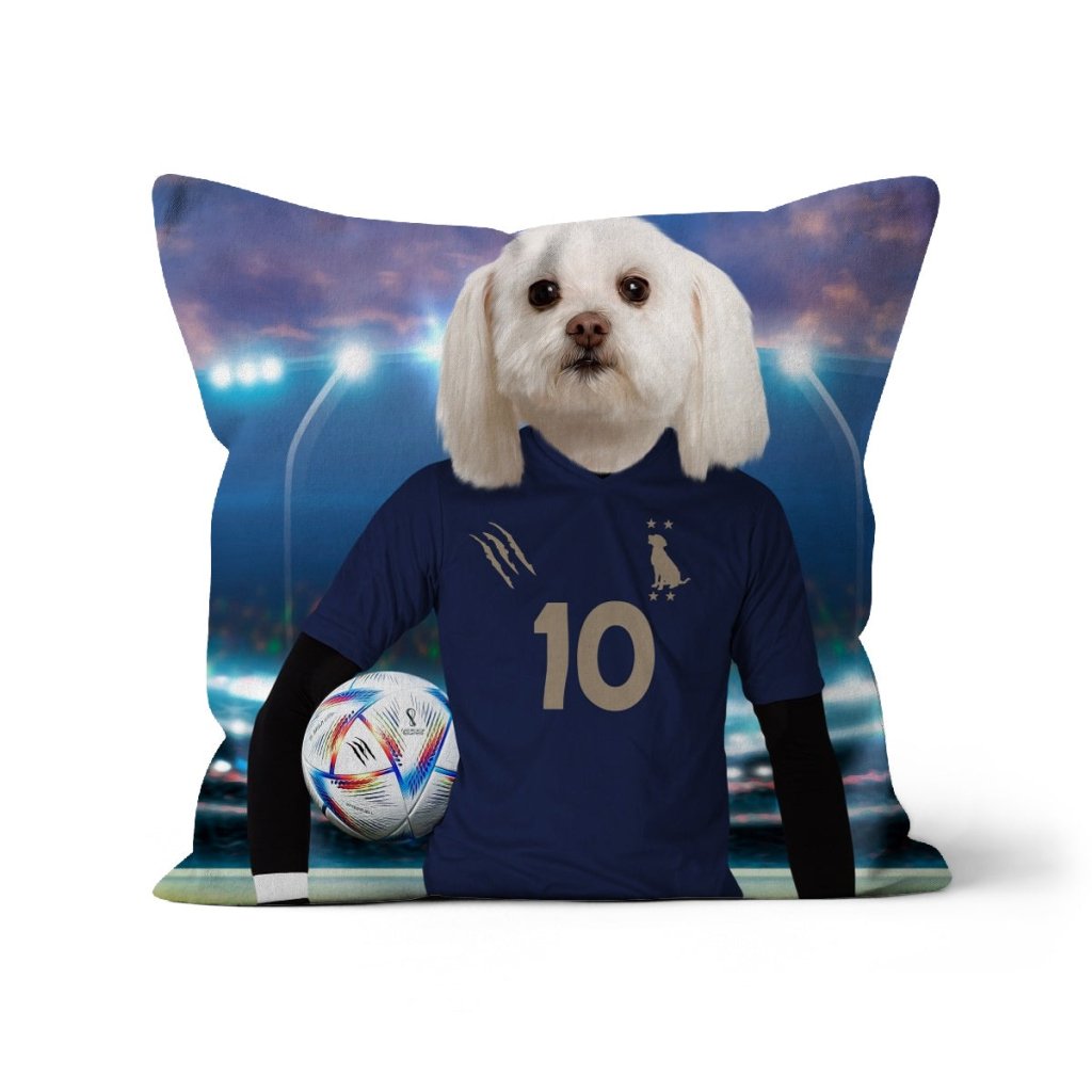 France Football Team (FIFA 2022): Custom Pet Pillow - Paw & Glory - Dog Portraits - Pet Portraits