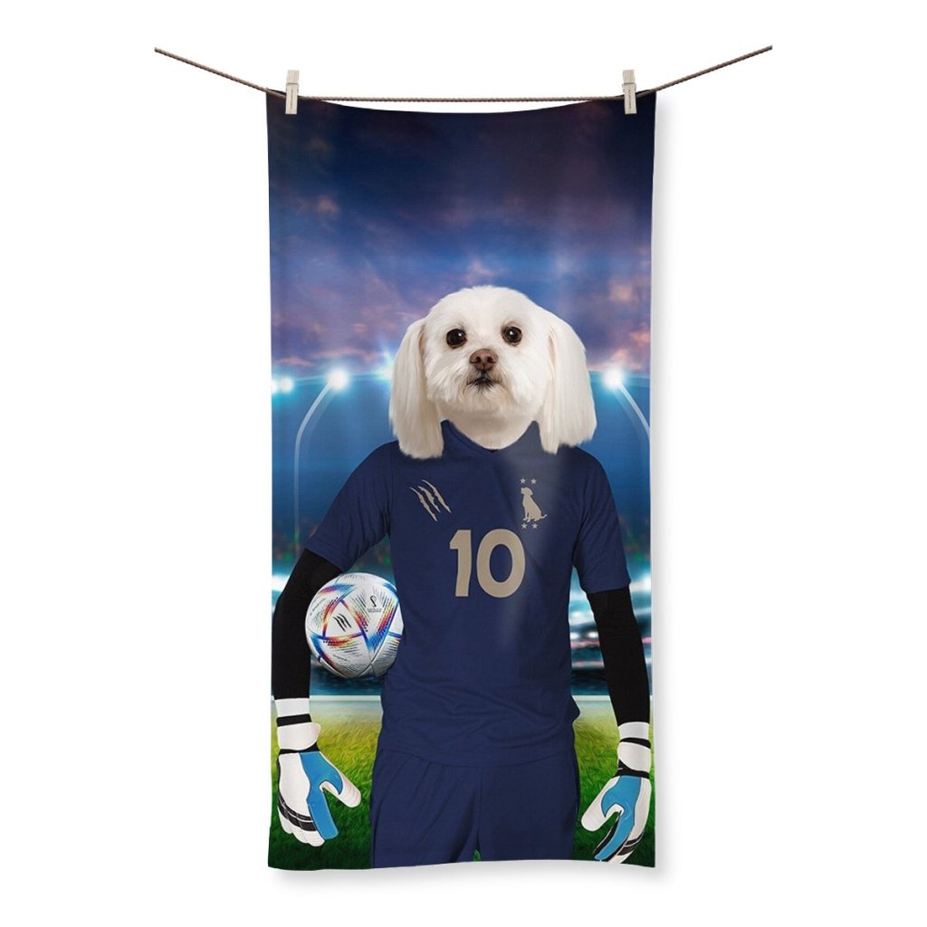 France Football Team (FIFA 2022): Custom Pet Towel - Paw & Glory - Dog Portraits - Pet Portraits