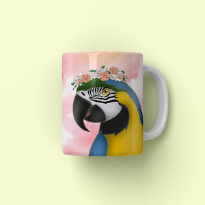 Full Blossom Crown: Cartoon Pet Coffee Mug - Paw & Glory - Dog Portraits - Pet Portraits