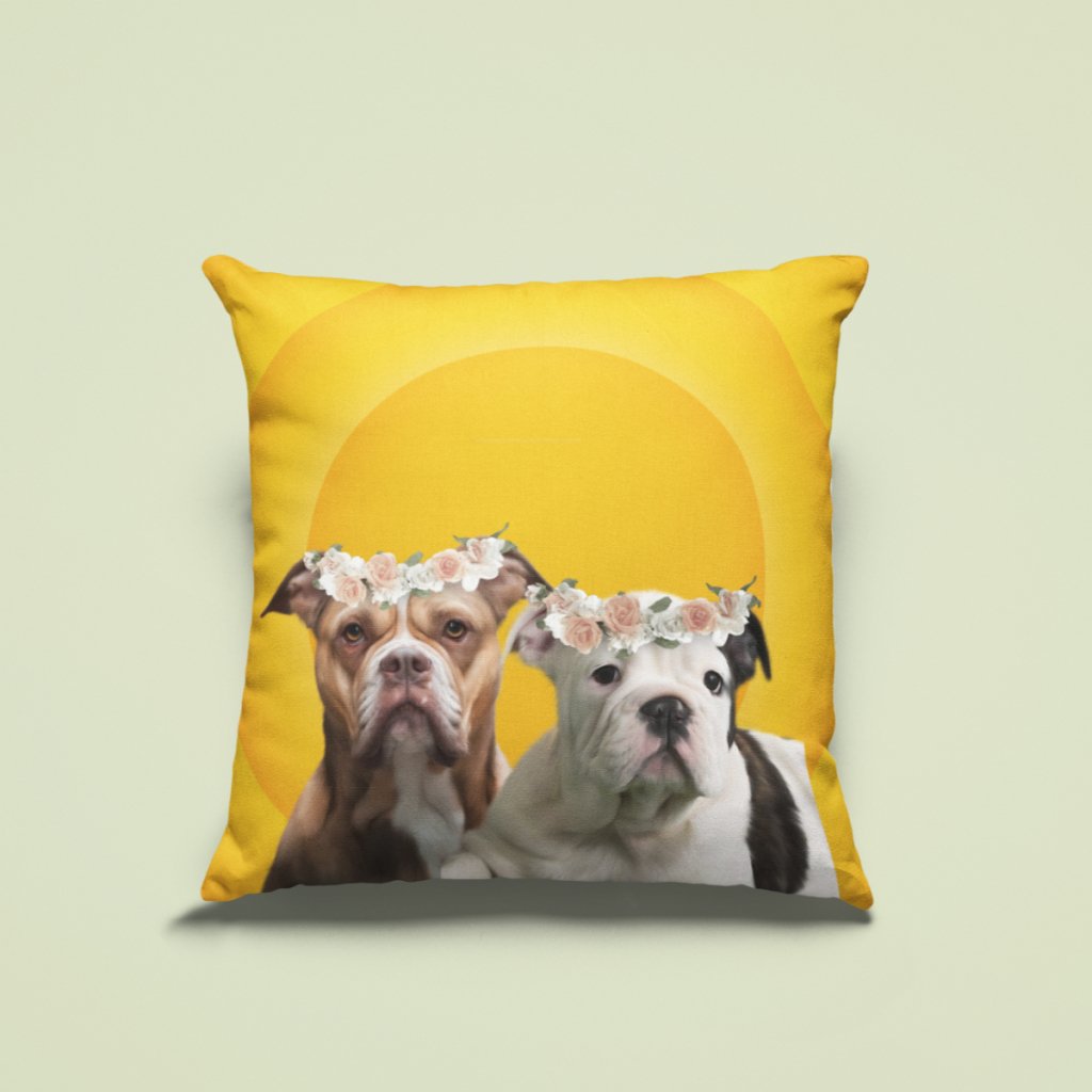 Full Blossom: Minimalist Pet Pillow - Paw & Glory - Dog Portraits - Pet Portraits