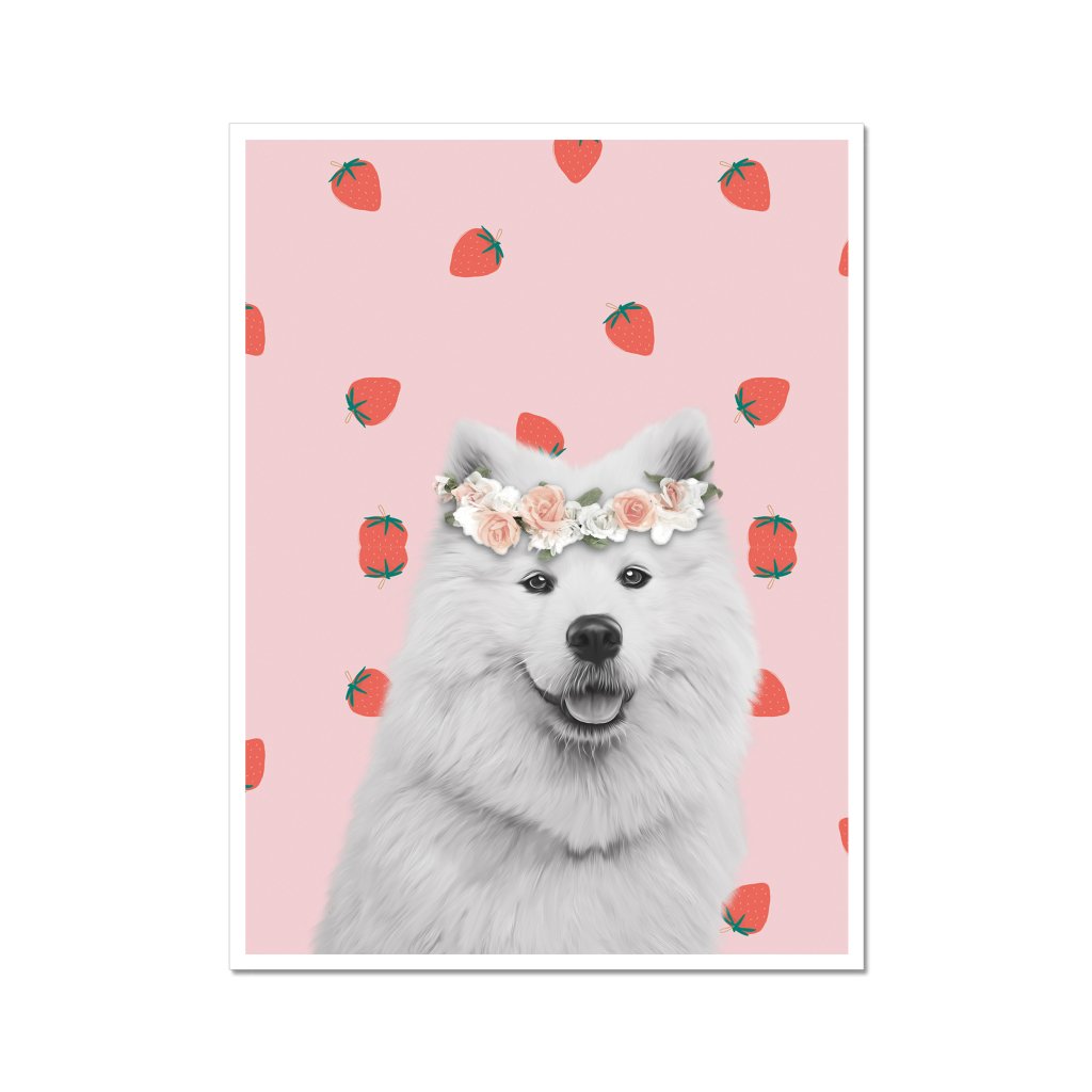 Full Blossom: Minimalist Pet Poster - Paw & Glory - Dog Portraits - Pet Portraits