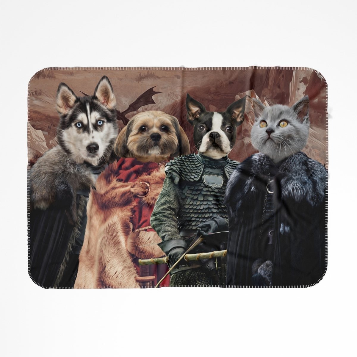 Game Of Thrones: Custom Pet Blanket - Paw & Glory - Dog Portraits - Pet Portraits