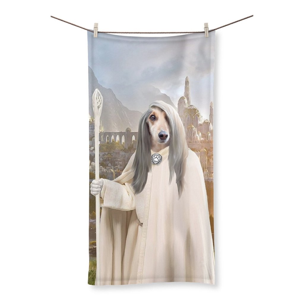 Gandalf (Lord Of The Rings Inspired): Custom Pet Towel - Paw & Glory - Dog Portraits - Pet Portraits