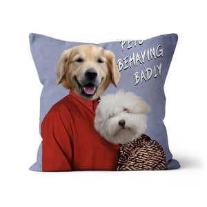 Gary & Dorothy (Men Behaving Badly Inspired): Custom Pet Pillow - Paw & Glory - Dog Portraits - Pet Portraits