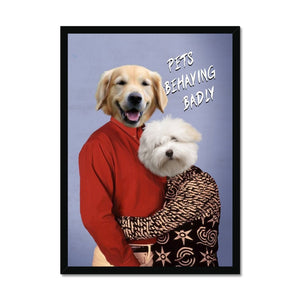 Gary & Dorothy (Men Behaving Badly Inspired): Custom Pet Portrait - Paw & Glory - Dog Portraits - Pet Portraits