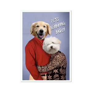 Gary & Dorothy (Men Behaving Badly Inspired): Custom Pet Poster - Paw & Glory - Dog Portraits - Pet Portraits