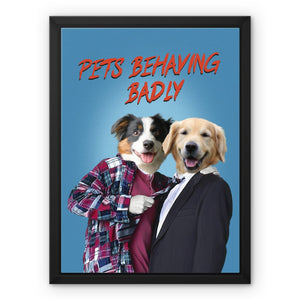 Gary & Tony (Men Behaving Badly Inspired): Custom Pet Canvas - Paw & Glory - Dog Portraits - Pet Portraits