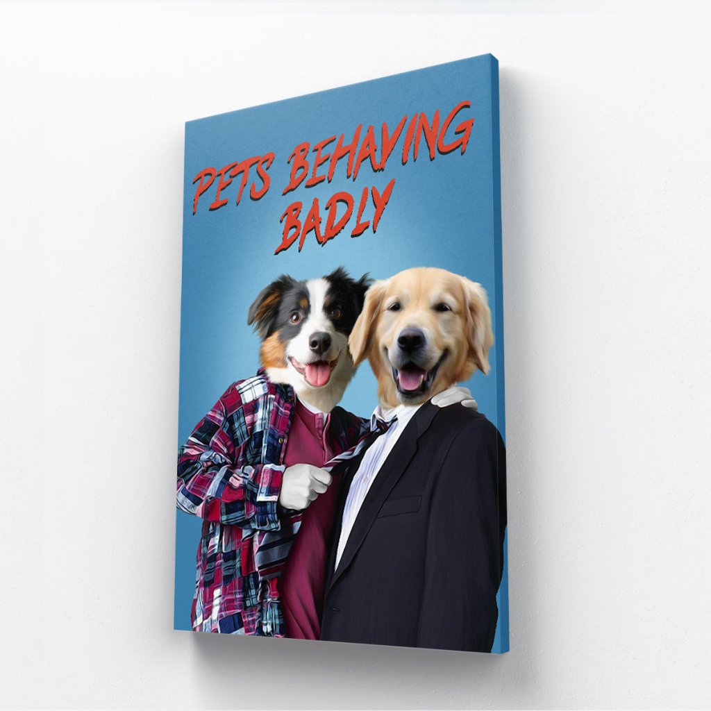 Gary & Tony (Men Behaving Badly Inspired): Custom Pet Canvas - Paw & Glory - Dog Portraits - Pet Portraits