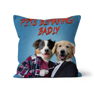 Gary & Tony (Men Behaving Badly Inspired): Custom Pet Pillow - Paw & Glory - Dog Portraits - Pet Portraits