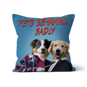 Gary & Tony (Men Behaving Badly Inspired): Custom Pet Pillow - Paw & Glory - Dog Portraits - Pet Portraits