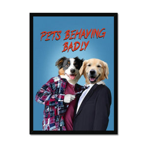 Gary & Tony (Men Behaving Badly Inspired): Custom Pet Portrait - Paw & Glory - Dog Portraits - Pet Portraits