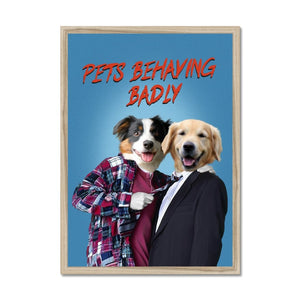 Gary & Tony (Men Behaving Badly Inspired): Custom Pet Portrait - Paw & Glory - Dog Portraits - Pet Portraits