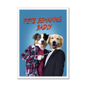 Gary & Tony (Men Behaving Badly Inspired): Custom Pet Portrait - Paw & Glory - Dog Portraits - Pet Portraits