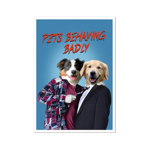 Gary & Tony (Men Behaving Badly Inspired): Custom Pet Portrait - Paw & Glory - Dog Portraits - Pet Portraits