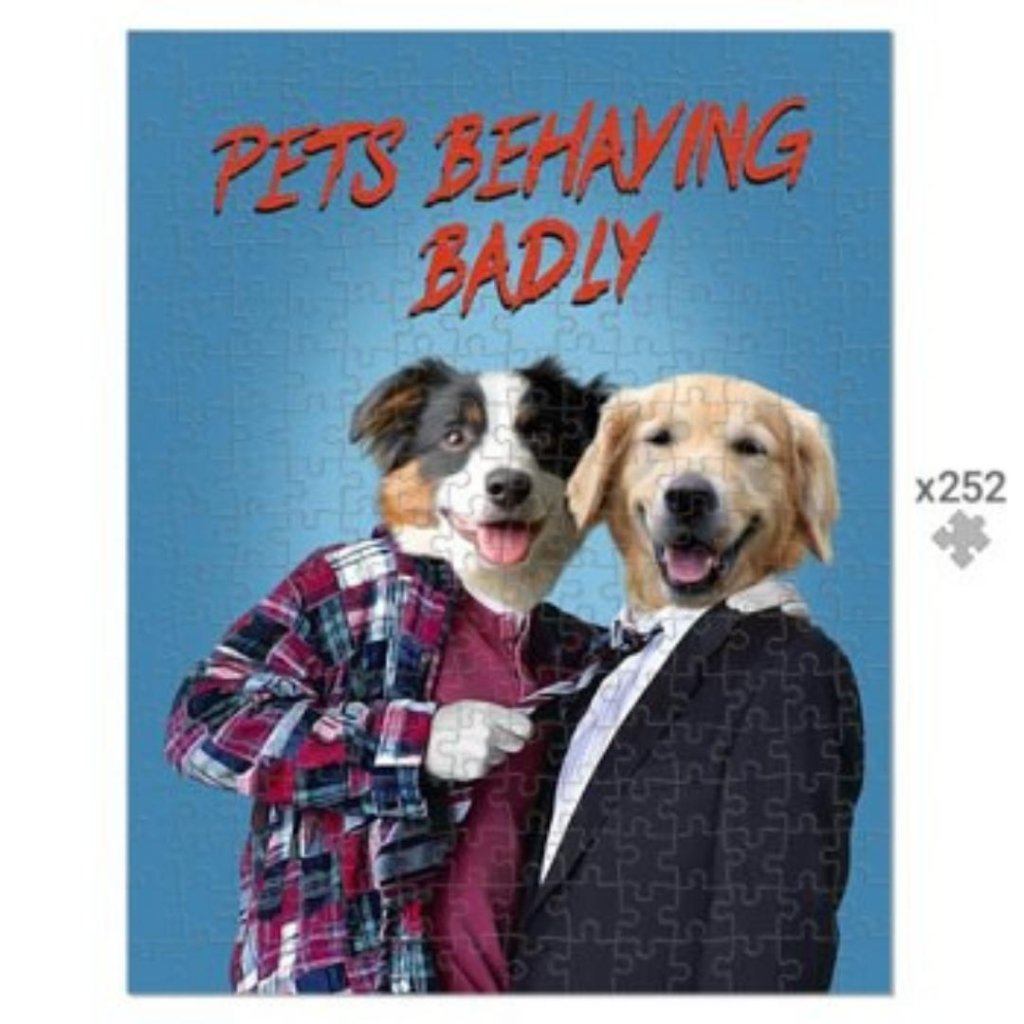 Gary & Tony (Men Behaving Badly Inspired): Custom Pet Puzzle - Paw & Glory - Dog Portraits - Pet Portraits