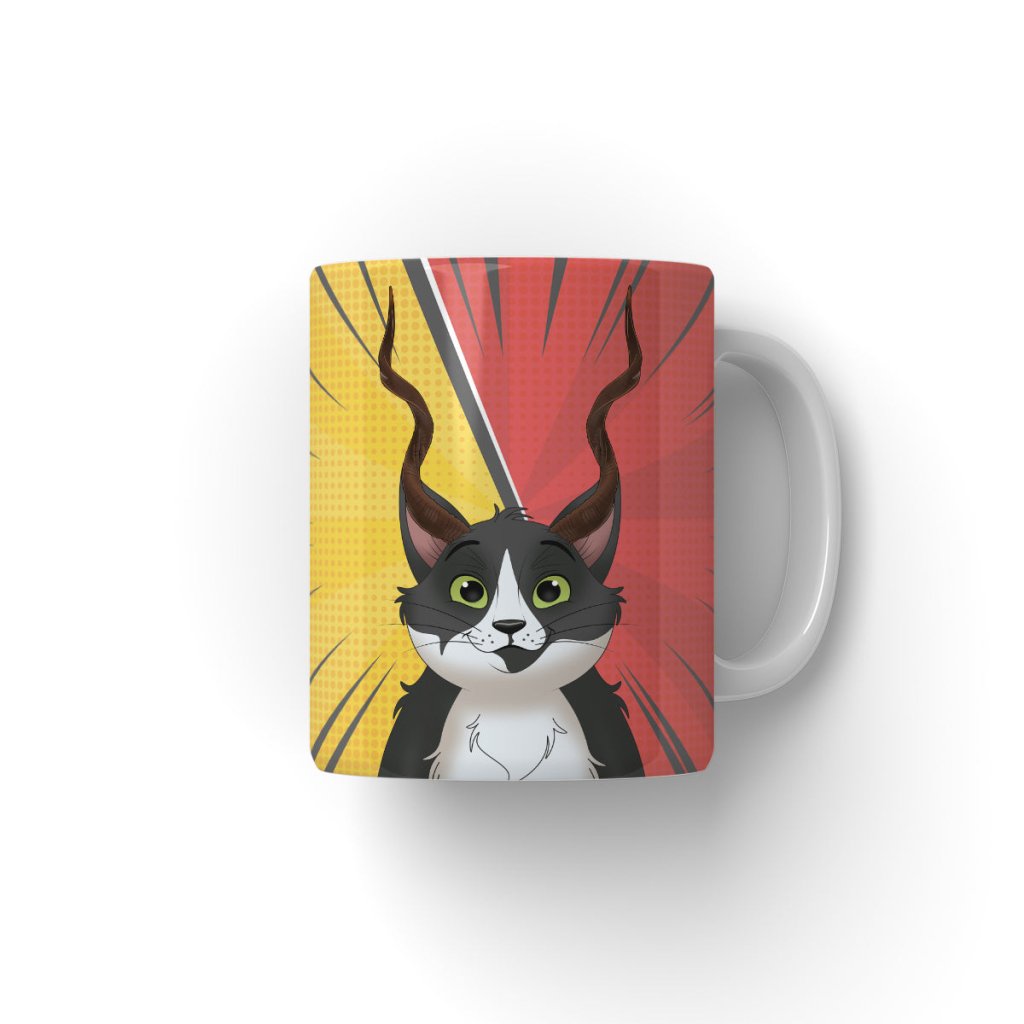 Gazelle Antlers: Cartoon Pet Coffee Mug - Paw & Glory - Dog Portraits - Pet Portraits