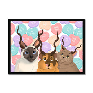 Gazelle Antlers: Cartoon Pet Portrait - Paw & Glory - Dog Portraits - Pet Portraits