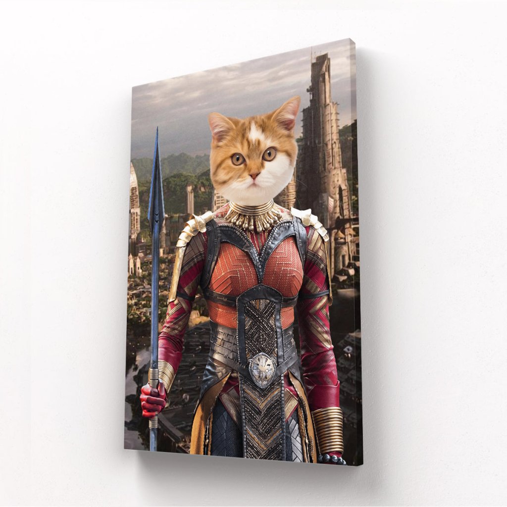 General Okoye (Marvel Inspired): Custom Pet Canvas - Paw & Glory - Dog Portraits - Pet Portraits