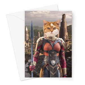 General Okoye (Marvel Inspired): Custom Pet Greeting Card - Paw & Glory - Dog Portraits - Pet Portraits